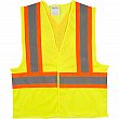 Zenith Safety Products - SGI278 - Traffic Safety Vest - Polyester - High Visibility Lime-Yellow - Stripe: Orange/Silver - Large - Unit Price