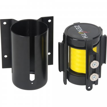 Zenith Safety Products - SGQ999 - Wall Mount Barrier with Magnetic Tape - Steel - Black - Tape: Yellow 7' Blank - Unit Price