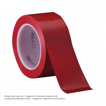 3M - 471-1-1/2X36-RED - Ruban en vinyle 471 - 38 mm (1-1/2) x 32,9 m (108') - 5,3 mils - Rouge - Prix unitaire