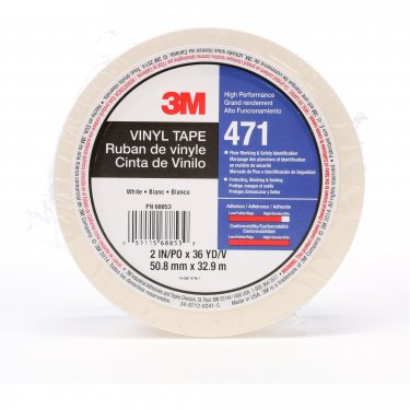 3M - 471-2X36-WHT-IW - Ruban en vinyle 471 - 50.8 mm (2) x 32.9 m (108') - 5.2 mils - Blanc - Prix unitaire