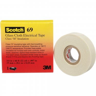3M - 69-3/4X66-1IN-BX - Ruban en tissu de verre Scotch(MD) - 19 mm (3/4) x 20 m (66') - 7 mils - Blanc - Prix unitaire