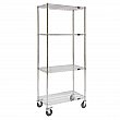 Kleton - MJ528 - Chariots en treillis métallique  - Chromé - 4 Tablettes - Capacité 800 lb - 18 x 48 x 80 - Prix unitaire