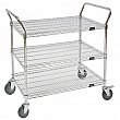 Kleton - MJ541 - Chariot utilitaire en treillis métallique  - Chromé - 3 Tablettes - Capacité 800 lb - 18 x 48 x 45 - Prix unitaire