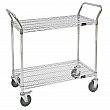 Kleton - MK786 - Chariot utilitaire en treillis métallique  - Chromé - 2 Tablettes - Capacité 800 lb - 24 x 48 x 45 - Prix unitaire