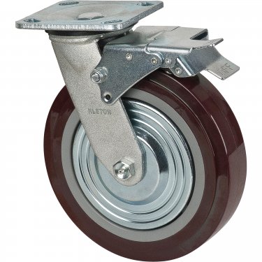 Kleton - MN267 - Roulette - Polyuréthane - Pivotant avec frein - Capacité 1000 lbs. (454 kg.) - Brun - 8 (203 mm) - Prix unitaire