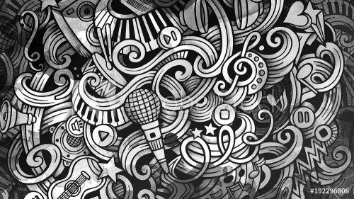 Doodles Musical illustration. Creative music background. Graphic - 901156490