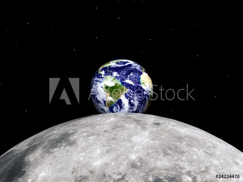 Planète terre et lune - 901156447
