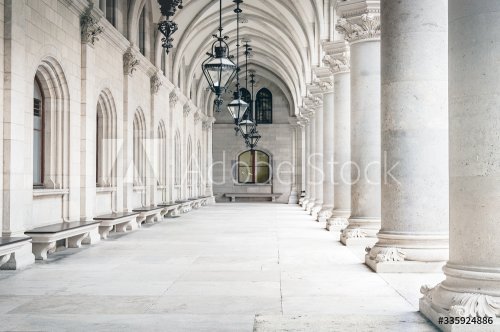 row of white marble columns