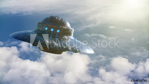 ufo flying. 3d render - 901156448