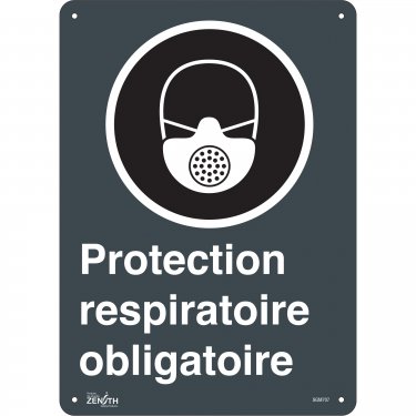 Zenith Safety Products - SGM707 - Enseigne «Protection Respiratoire Obligatoire» Chaque