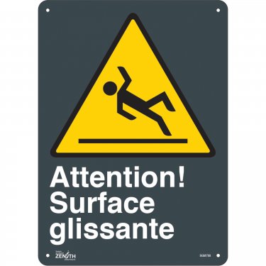 Zenith Safety Products - SGM788 - Enseigne «Surface Glissante» Chaque
