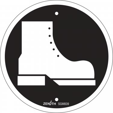 Zenith Safety Products - SGM839 - Foot Protection Required CSA Safety Sign Each