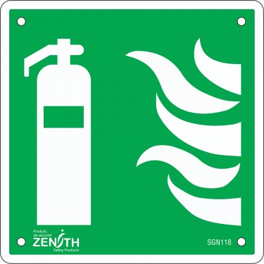 Zenith Safety Products - SGN118 - Enseigne de sécurité CSA - extincteur d'incendie Chaque