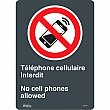 Zenith Safety Products - SGP395 - Enseigne «Téléphone cellulaire interdit /No Cell Phones» Chaque