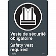 Zenith Safety Products - SGP403 - Enseigne «Port du dossard obligatoire/Safety Vest Required» Chaque