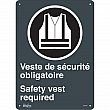 Zenith Safety Products - SGP404 - Enseigne «Port du dossard obligatoire/Safety Vest Required» Chaque