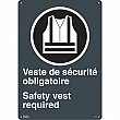 Zenith Safety Products - SGP406 - Enseigne «Port du dossard obligatoire/Safety Vest Required» Chaque