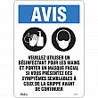 Zenith Safety Products - SGU366 - Enseigne « Utiliser un désinfectant pour les mains et un masque facial » Chaque