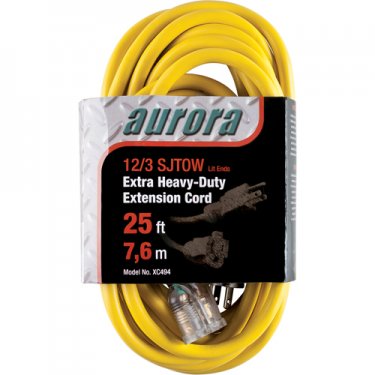 Aurora Tools - XC494 - Cordons rallonges pour l'extérieur en vinyle avec indicateur lumineux