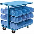 KLETON - CB366 - Bin Carts - Cart & Bin Combination - 24 x 38-1/2 x 36-1/2 - 20 Blue Bins - Unit Price