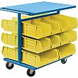 KLETON - CB368 - Chariots porte-contenants - Combinaisons de chariot & contenants - 24 x 38-1/2 x 36-1/2 - 20 Casiers Jaune - Prix unitaire
