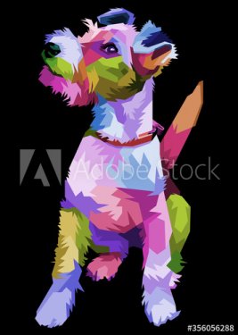 colorful fox terrier dog on pop art style. vector illustration.
