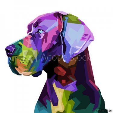 colorful great dane dog on pop art style. vector illustration. - 901156586