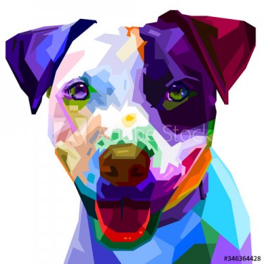 Chien Jack Russel multicolore style Pop Art - 901156588