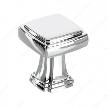 Bouton transitionnel de métal - 8675 - 28 mm x 28 mm - Chrome - Prix unitaire
