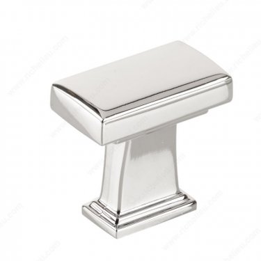 Bouton transitionnel de métal - BP8695 - 28 mm x 16 mm - Chrome - Prix unitaire