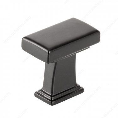 Bouton transitionnel de métal - BP8695 - 28 mm x 16 mm - Noir mat - Prix unitaire