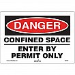 Zenith Safety Products - SGI136 - Enseigne de sécurité «Danger Confined Space» Chaque