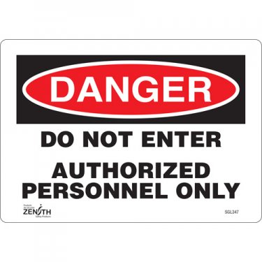 Zenith Safety Products - SGL347 - Authorized Personnel Only Sign Each