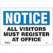 Zenith Safety Products - SGL377 - Enseigne «All Visitors Must Register» Chaque