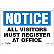 Zenith Safety Products - SGL378 - Enseigne «All Visitors Must Register» Chaque