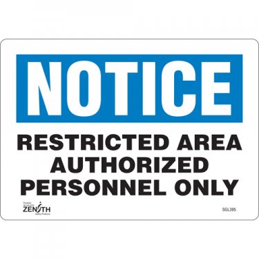 Zenith Safety Products - SGL395 - Authorized Personnel Only Sign Each