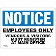 Zenith Safety Products - SGL410 - Enseigne «Employees Only» Chaque
