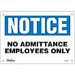 Zenith Safety Products - SGL420 - Enseigne «Employees Only» Chaque