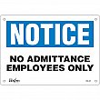 Zenith Safety Products - SGL421 - Enseigne «Employees Only» Chaque