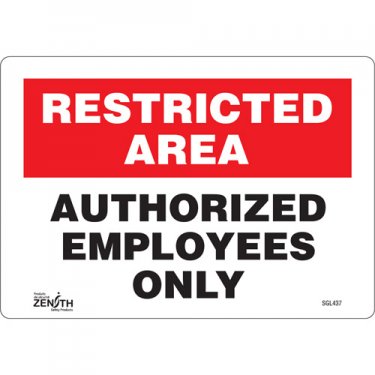 Zenith Safety Products - SGL437 - Authorized Personnel Only Sign Each