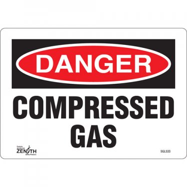Zenith Safety Products - SGL533 - Enseigne «Compressed Gas» Chaque