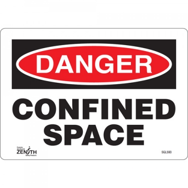 Zenith Safety Products - SGL593 - Confined Space Sign Each