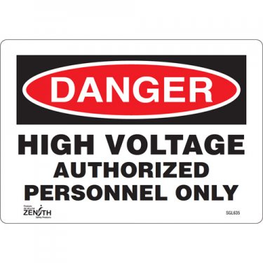 Zenith Safety Products - SGL635 - Authorized Personnel Only Sign Each
