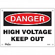 Zenith Safety Products - SGL642 - Enseigne «High Voltage Keep Out» Chaque