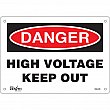 Zenith Safety Products - SGL643 - Enseigne «High Voltage Keep Out» Chaque