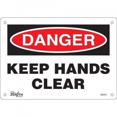Zenith Safety Products - SGL672 - Enseigne «Keep Hands Clear» Chaque