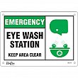 Zenith Safety Products - SGL727 - Enseigne «Eye wash Station Keep Area Clear» Chaque