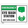 Zenith Safety Products - SGL728 - Enseigne «Eye wash Station Keep Area Clear» Chaque