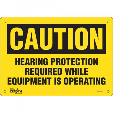Zenith Safety Products - SGL915 - Enseigne contre le danger lié au bruit « Hearing Protection Required» Chaque