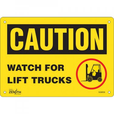 Zenith Safety Products - SGM036 - Enseigne «Watch For Lift Trucks» Chaque